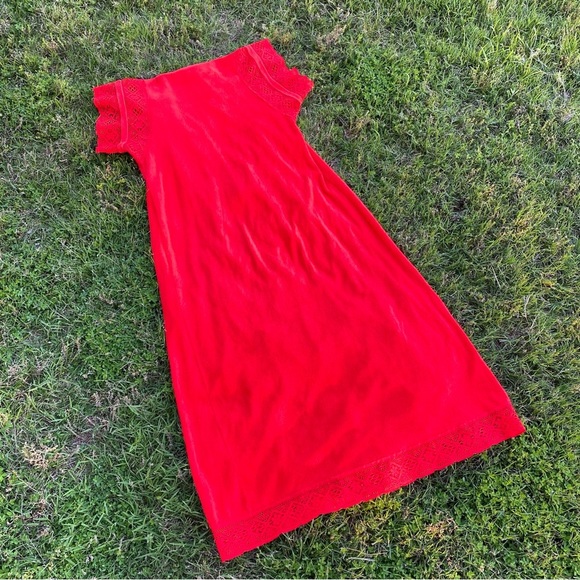 Vintage 70s Terry Cloth Lace Nightgown - Picture 5 of 6